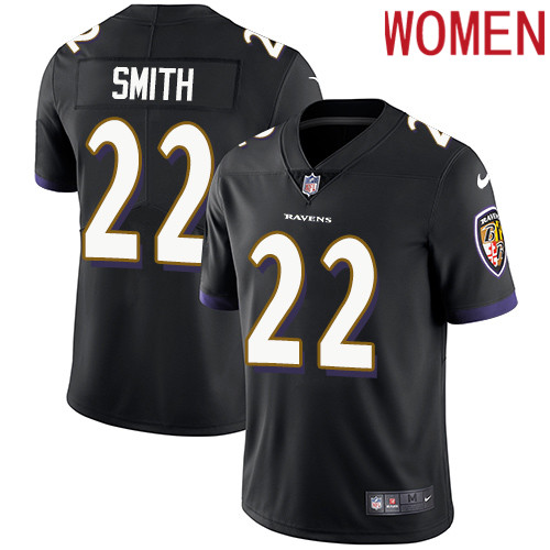 2019 women Baltimore Ravens #22 Smith black Nike Vapor Untouchable Limited NFL Jersey->women nfl jersey->Women Jersey